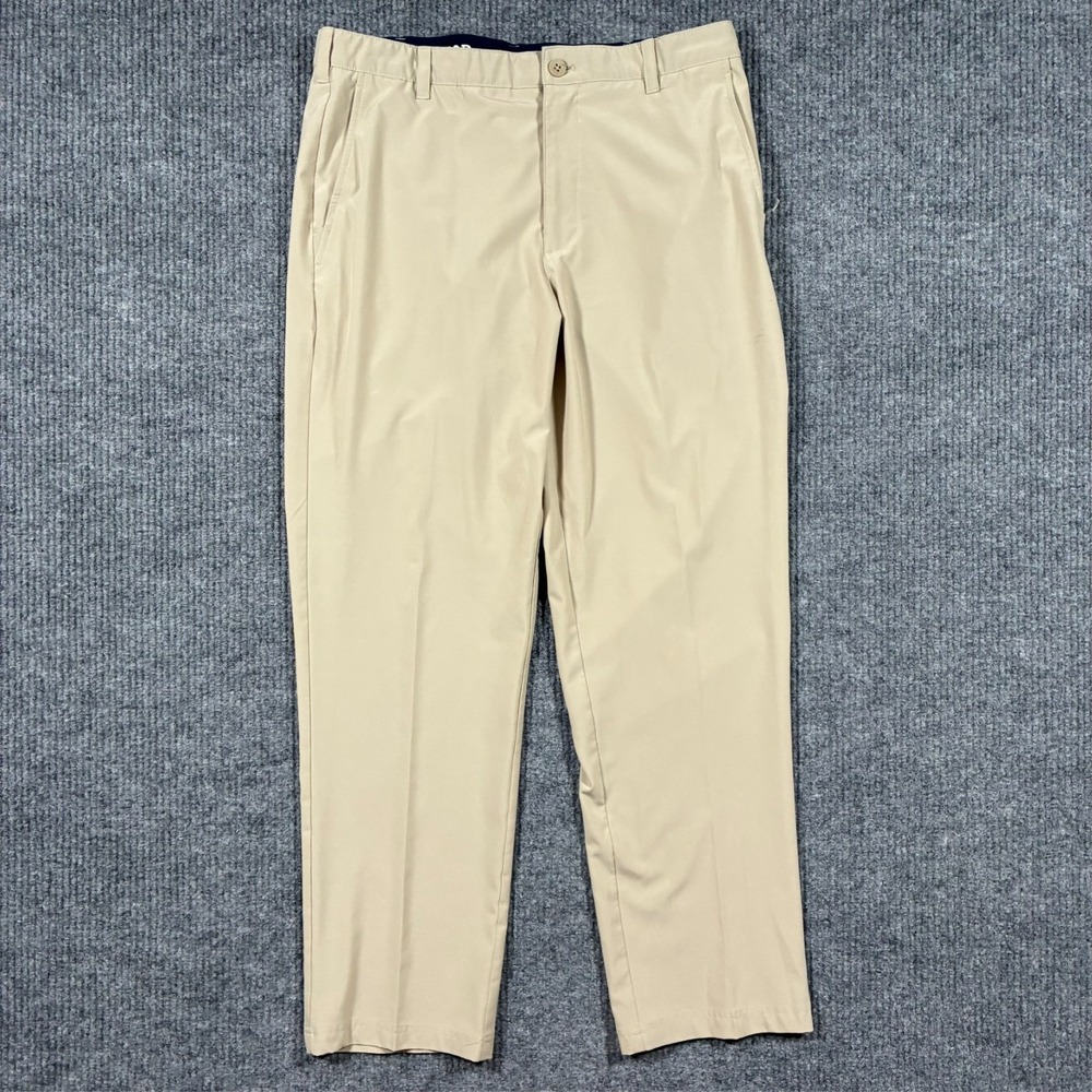 IZOD Golf Mens Chino Pants Size 36x32 Beige Classic Fit Flat Front Mid Rise